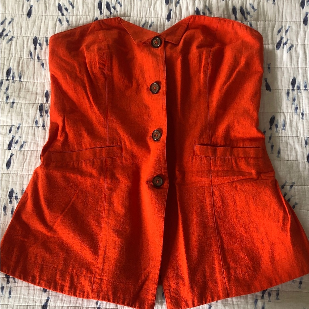 Free People Vibrant Orange suit tube top - Picture 2 of 6